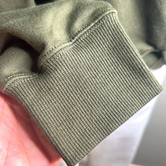Michael Kors Olive | Army Green Twist Front Hem Pullover Lightweight‎ Sweatshirt - Picture 10 of 13